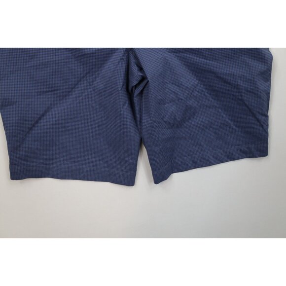 Puma Golf Mens Size 38 Flat Front Tech Golfing Chino Shorts Blue Plaid Check - Picture 12 of 13